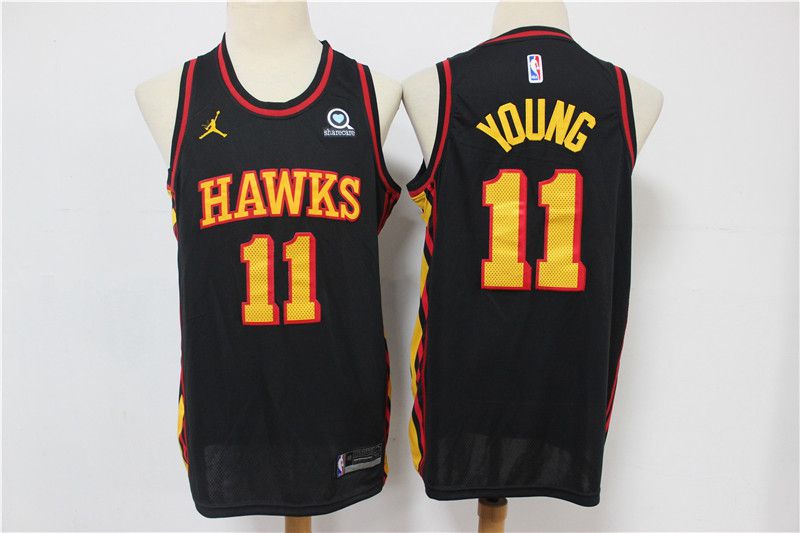 Men Atlanta Hawks 11 Young Black Game NBA Jerseys
